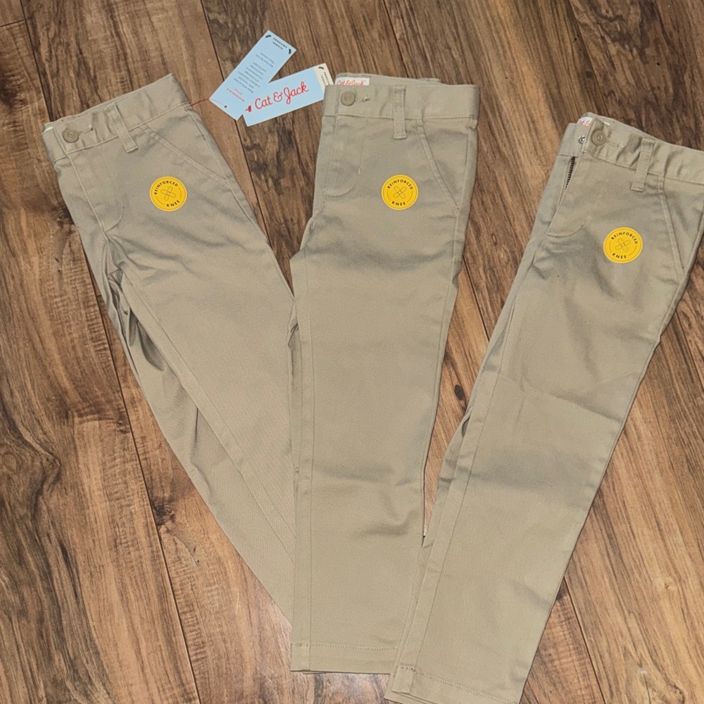 Bundle of (3) Cat & Jack Khaki/Tan Kids Chino Pants
